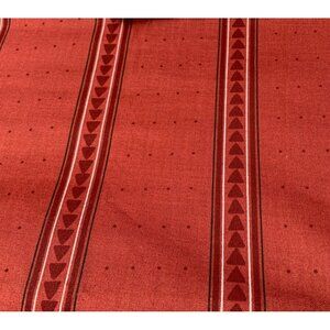 Vintage 1/2 yard Red & Pink Striped Cotton Fabric with Triangle Pattern